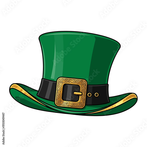 Green Top Hat with Gold Buckle.