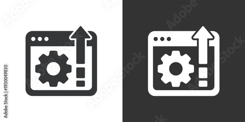 Web Settings Update icon. Solid glyph series icon