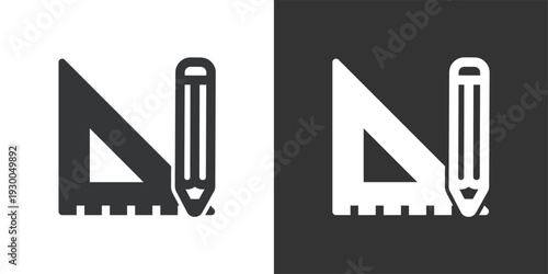 Planning and Design Tools icon. Solid glyph series icon
