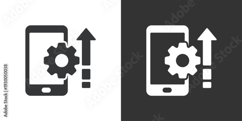 Mobile System Update icon. Solid glyph series icon