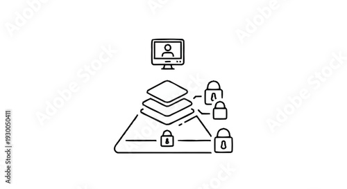 Digital Security Layers Protecting Data and User Information.