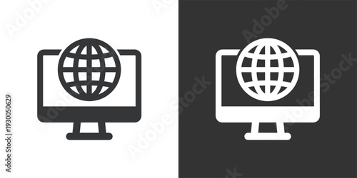 Global Internet Connectivity icon. Solid glyph series icon