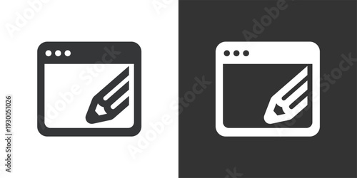 Web Content Editor icon. Solid glyph series icon