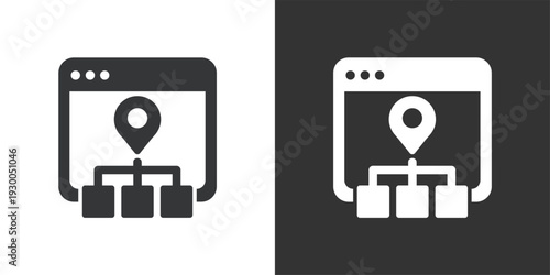 Web Navigation Architecture icon. Solid glyph series icon