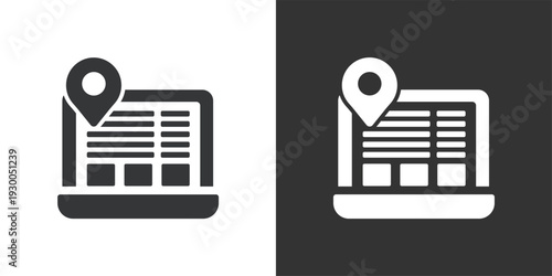 Online Business Location icon. Solid glyph series icon