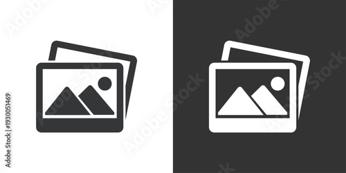 Digital Image Gallery icon. Solid glyph series icon