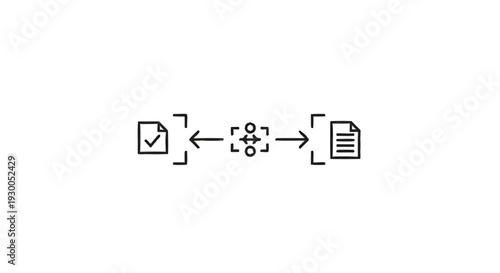 Document processing and data extraction workflow illustration.