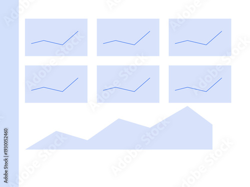 Business Analytics Dashboard UI Template with Growth Charts Blue Theme Vector