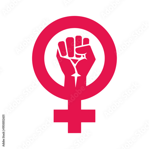 Female power symbol with fist.