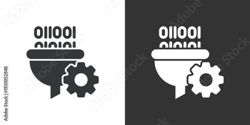 Data Filter Processing icon. Solid glyph series icon