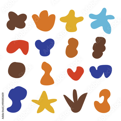 Abstract Organic Colorful Shape Elements Set for Modern Design Background