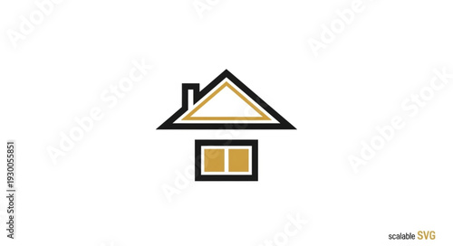 Simple house icon representing home ownership and real estate concepts, minimalist design.