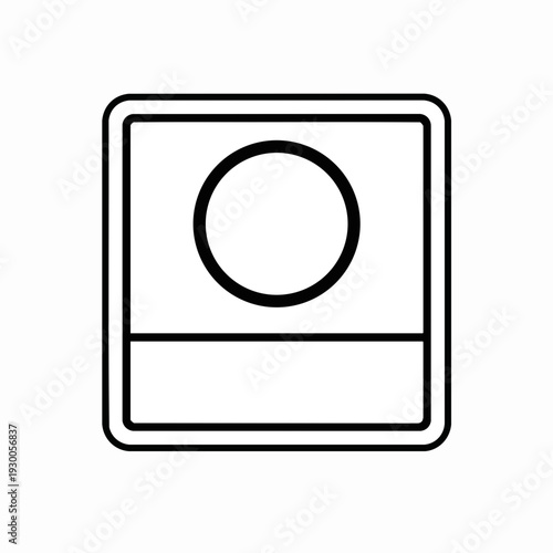Laundry care symbol of tumble dryer normal with rectangular outline and horizontal line at the bottom in vector format for print or design