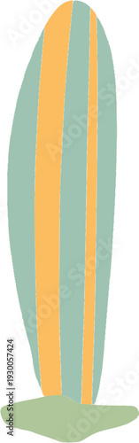 Hand Drawn Surfboard Vector Clipart Summer Beach Illustration