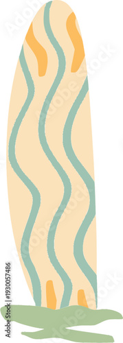 Hand Drawn Surfboard Vector Clipart Summer Beach Illustration