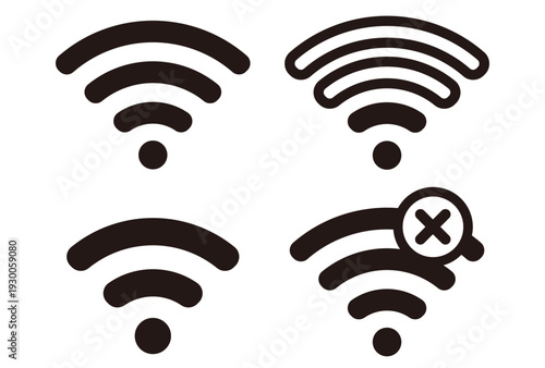 Wi-Fiマークのアイコンセット