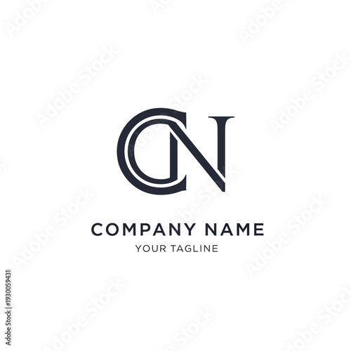 Company Logo Template with Monogram CN.