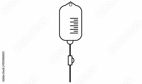 Bag Infusion Medical Icon.isolated on white background.for healthcare presentations, emergency care themes, medical infographics, clinic signage, pharmacy materials. infuse in thin line style