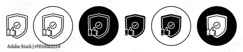 reliability icon set in black filled and outlined style. suitable for UI designs