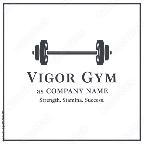 Dumbbell Icon for Vigor Gym Logo Design.