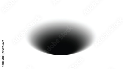 Abstract black hole style gradient overlay with dark core and transparent white fade, creating depth illusion, gravity focus, and dramatic modern background composition.