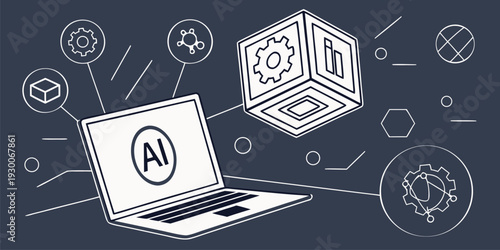 Business technology concept with human hand touching AI brain interface.