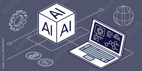 Digital transformation theme featuring businessman and artificial intelligence brain visualization.