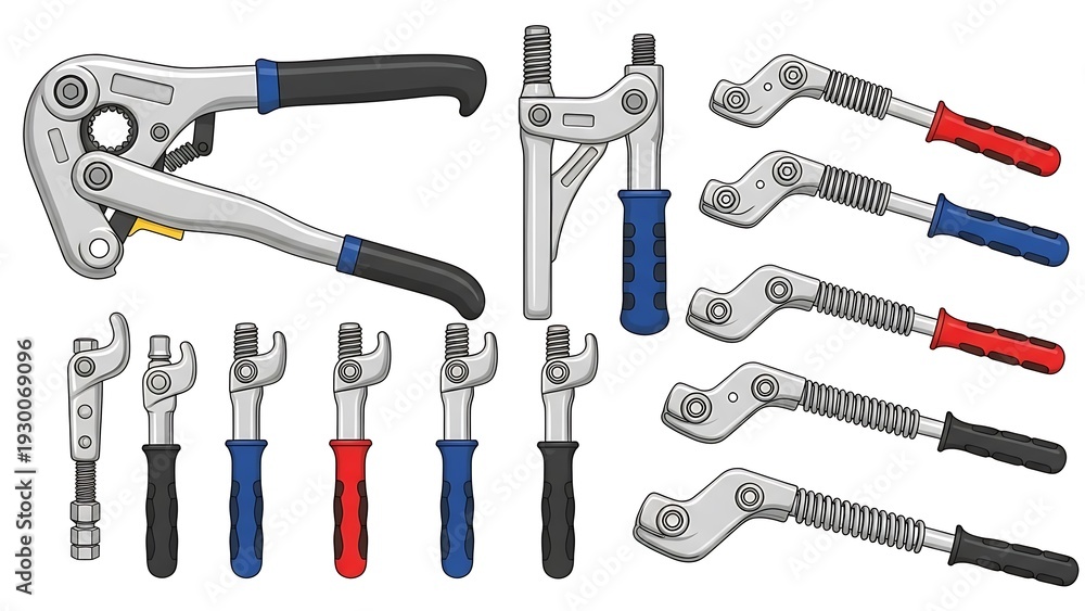Fototapeta premium Assorted Wrenches and Pliers Tools Set.