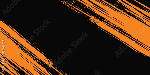 orange black brush Car sticker wrap pattern banner abstract sporty lines black orange color combination grunge brush modern pattern racing motorsport design.vector illustration. eps 10
