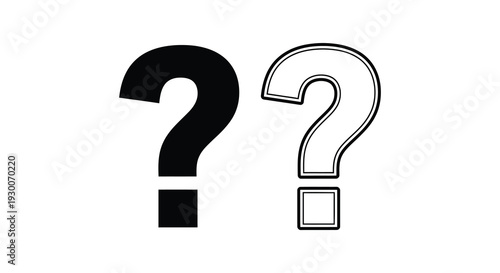 A stark visual representation of inquiry featuring two question marks in contrasting styles silhouette high quality professional detailed