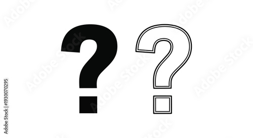 A striking visual of two question marks one solid black and one outlined creating a contrast silhouette