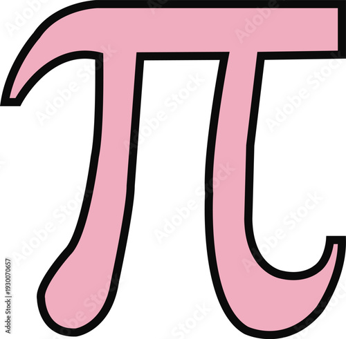 Pi Symbol Math Icon 3.14 Mathematics Sign Educational Illustration Pink