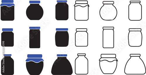 Jars Collection: A diverse collection of jars in various shapes and designs, offering a glimpse into storage solutions and containers.