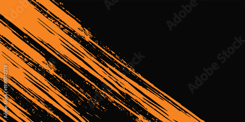 orange black brush Car sticker wrap pattern banner abstract sporty lines black orange color combination grunge brush modern pattern racing motorsport design.vector illustration. eps 10