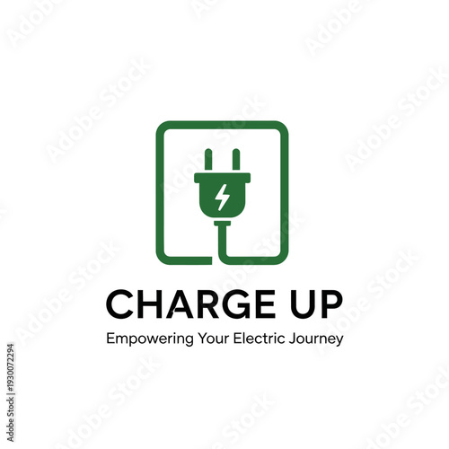 Electric Plug Icon with Lightning Bolt Symbol.