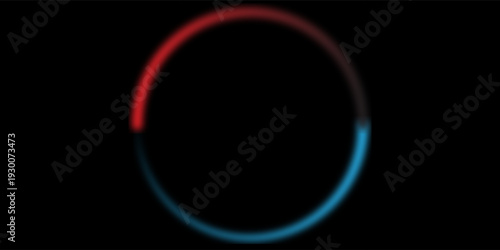 3D red black dynamic techno background on dark space. Tech banner with rotating circles style decoration. Modern graphic design element