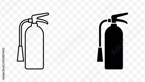 Fire extinguisher icons vector isolated on Transparent Background