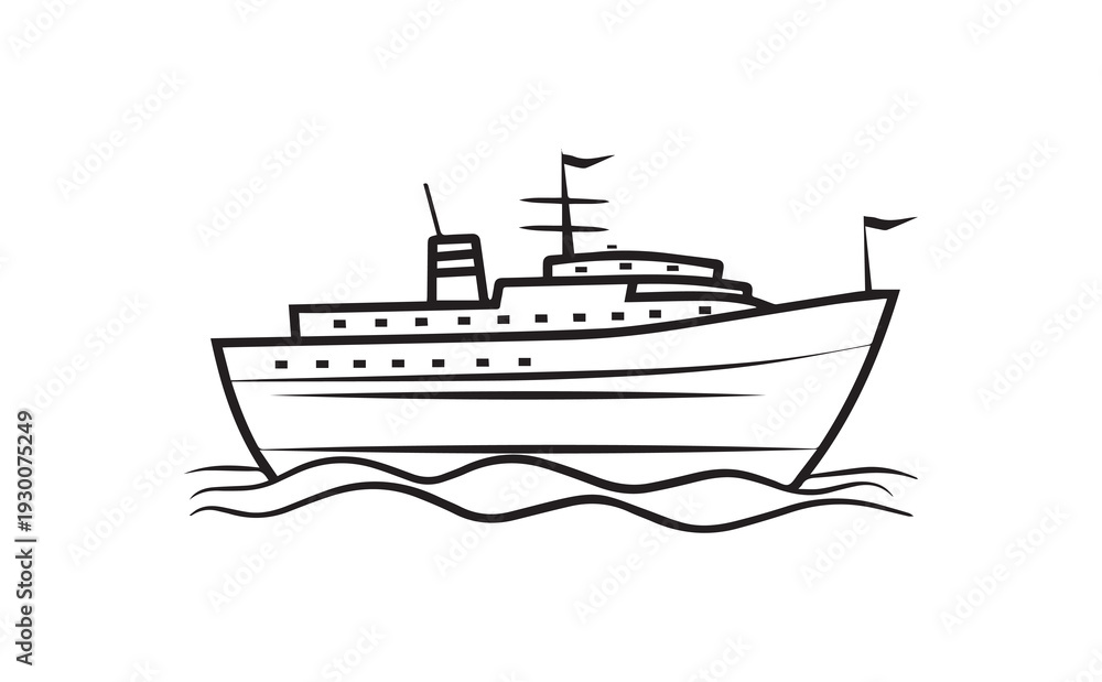 Fototapeta premium Vector illustration of a cruise ship