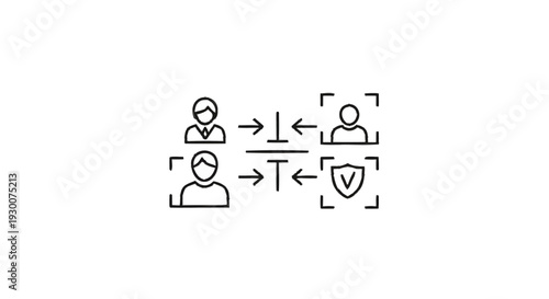 Facial Recognition Technology and Data Security Concept.