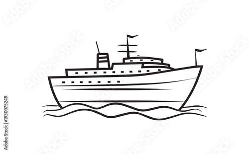 Vector illustration of a cruise ship