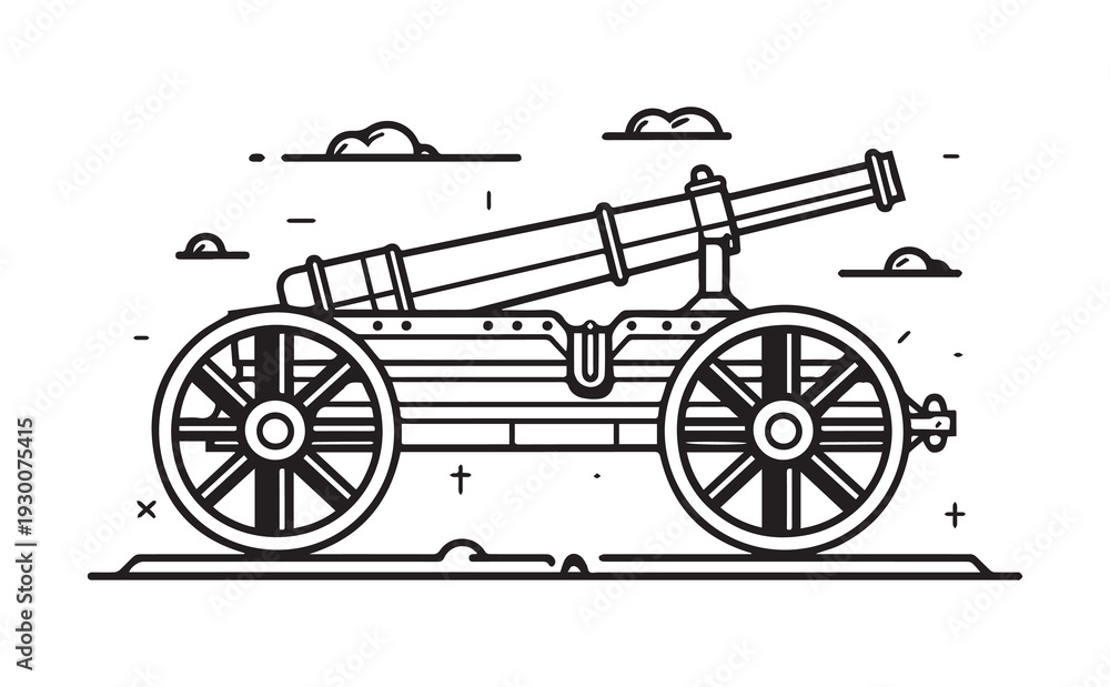 Fototapeta premium Vector illustration of a cannon