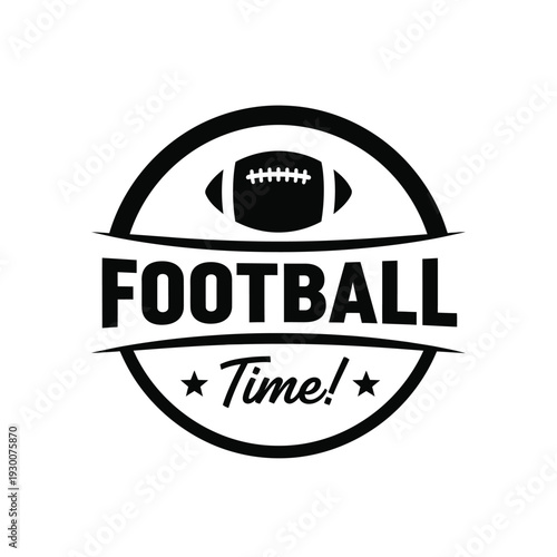 Vector illustration black and white football illustration with text time