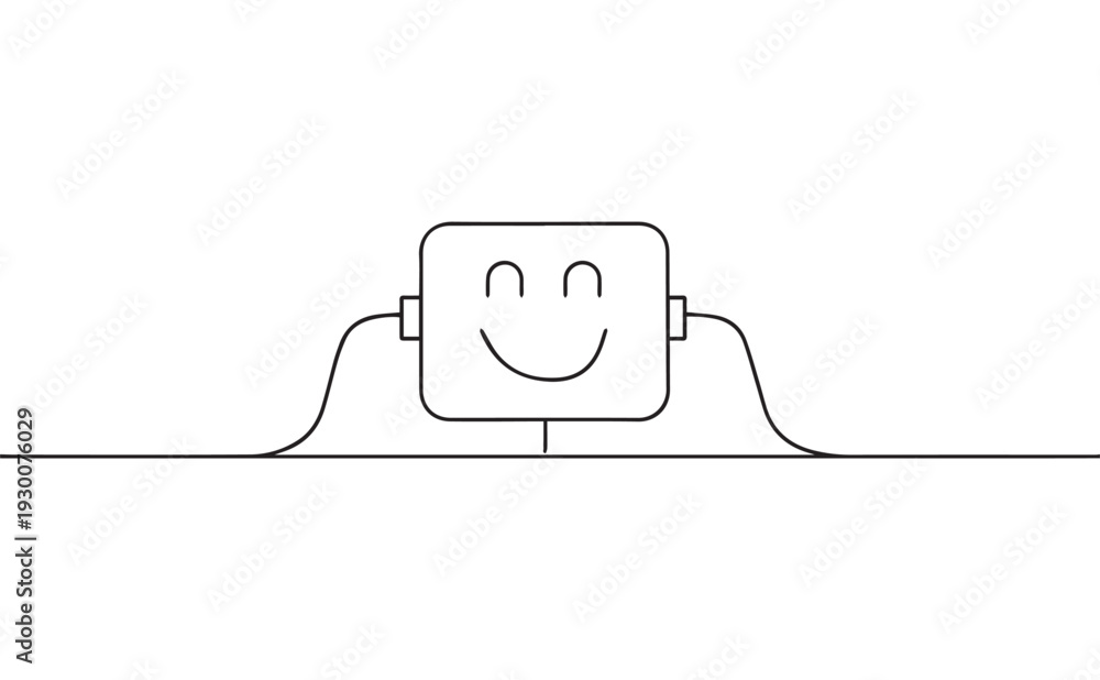 Obraz premium Vector smiley robot icon