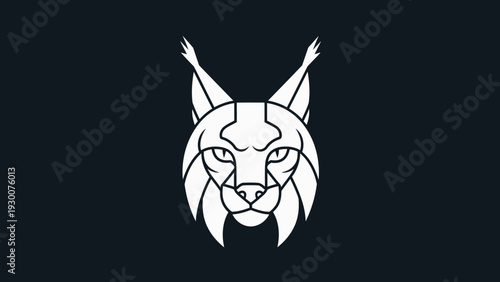 Geometric Lynx Head Logo Design Minimalist Style.