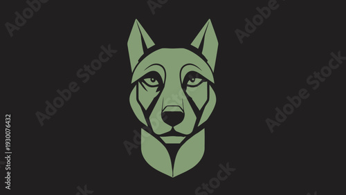 Geometric Wolf Head Emblem Design.