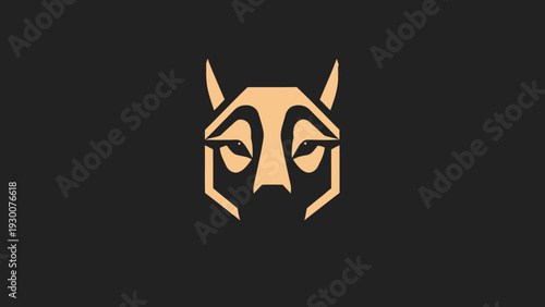 Geometric Wolf Head Logo Design Abstract Art.