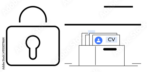 Data security concept. Data security ensures confidentiality of personal information and protects documents from unauthorized access. Data security essential for privacy, HR, and digital storage