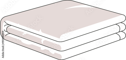 Simple illustration of three neatly folded white towels or linens stacked, ready for use in a clean environment.