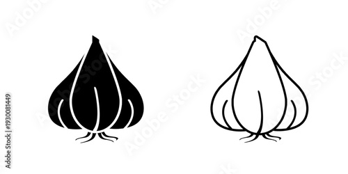 Garlic set icon isolated on white background.