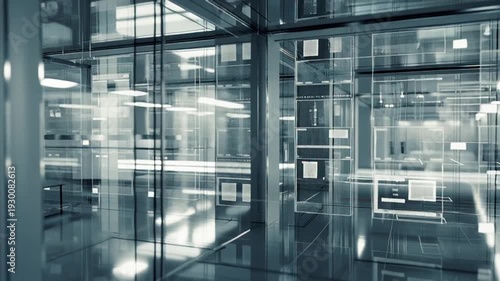 Modern Office Space with Glass Walls.